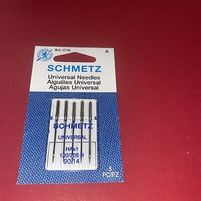 SCHMETZ - Agujas de máquina de coser #1710 - tamaño 14/90 Paquete universal de 5 ¡NUEVO!
