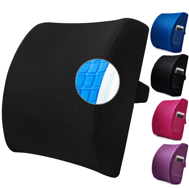 Memory Foam Lumbar Pillow Gel Seat Cushion Mesh Cover Chair Car Lumbar Support