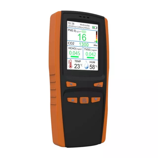 Portable LCD Air Quality Monitor PM2.5 Formaldehyde HCHO VOC CO2 Gas Detector