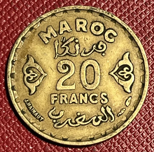 Morocco 1371 (1952) 20 Francs. Nice Eye Appeal.. Y# 50