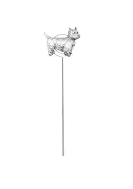 pp-d03 Westie Hund METALL Ziergedenkpflanze Blumenbeetpfahl