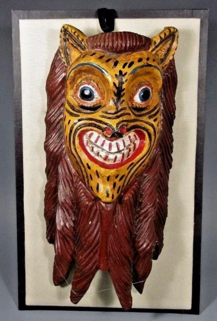 Mexico Mexican Guerrero Carved Polychrome Wood Lion Dance mask ca. 20th century