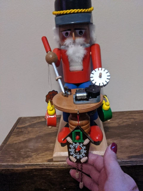 Vintage Steinbach Musical Nutcracker: The Clockmaker ~ 13" Music Box Works Mint