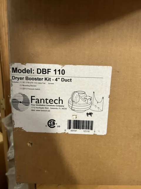 Fantech Dryer Booster Kit With FR 110 Fan DBF110, 120V, 167 CFM