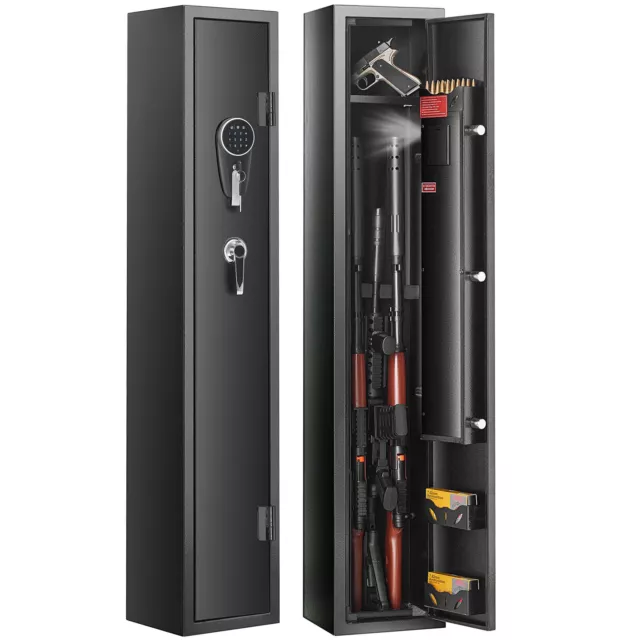 Safety Click Rifle VEVOR GUN SAFE Rifle Safe with Digital Keypad & Lock for 3 Rifles and 4 ...