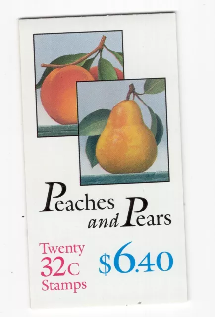 1996 32 cent Peaches and Pears complete booklet of 20 Scott #BK178, Mint NH