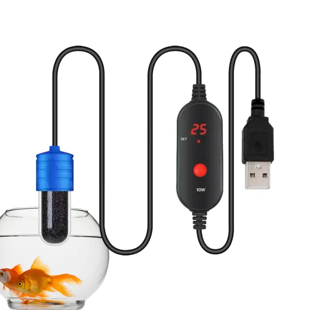 Mini Aquarium Fish Tank Heater USB Heating Rod Submersible Thermostat Heater