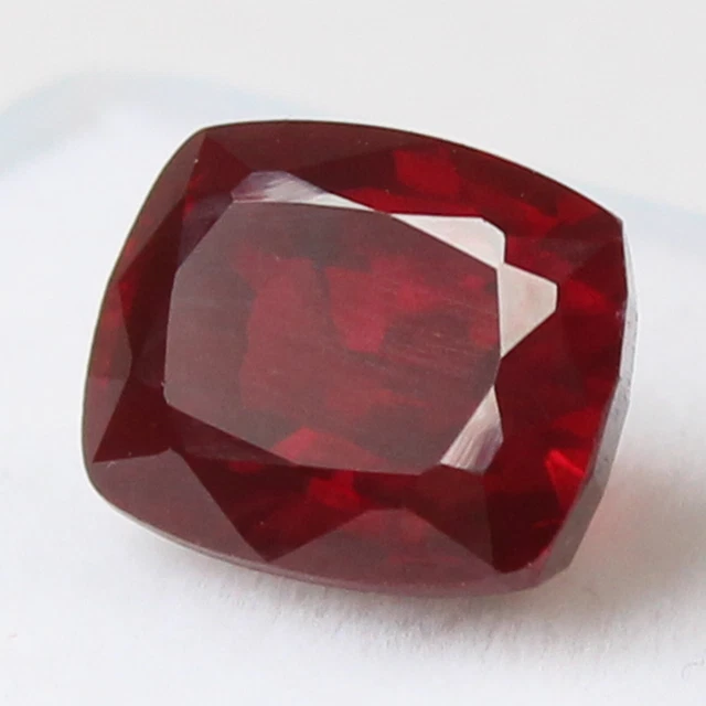 Pendentif Argent Massif 925 – Rubis Synthétique Cœur Rouge – Halo, Vintage (Inde)