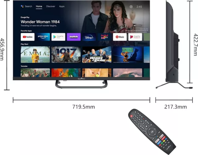 Smart-Tech TV Android LED HD 32 Pouces (80cm) 32HA20V3 télévision télé salon 3
