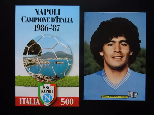 Maradona E Napoli 2 Cartoline F/G Non Viaggiate. Vedi Foto.