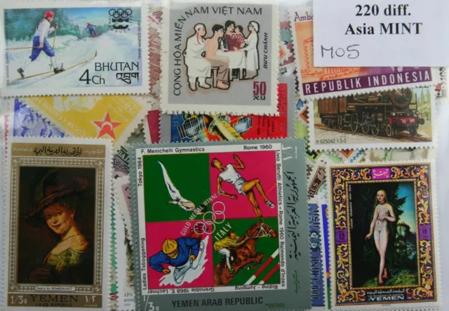 Asia 220 Stamps (Mint) (M05)