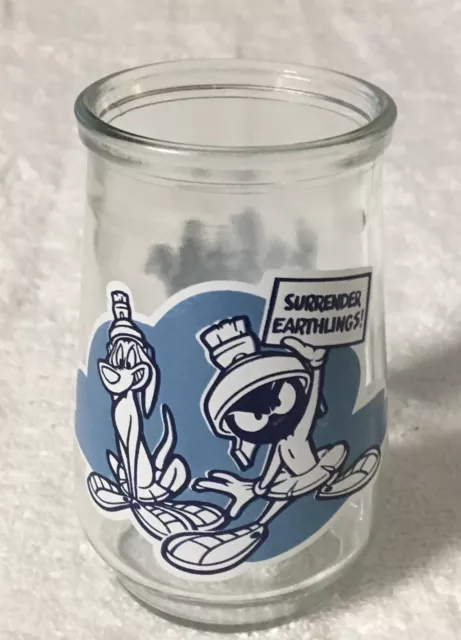 VTG 1995 Welch's Looney Tunes Marvin the Martian And K-9 Jelly Jar Glass #6