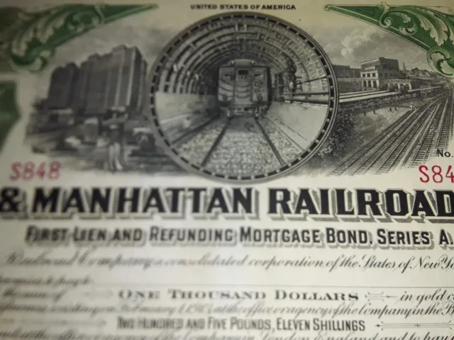 Aktie Hudson & Manhattan Railroad Company ungezeichnet Eisenbahn Wertpapier USA