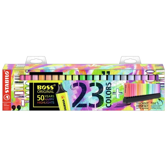 STABILO Highlighter BOSS ORIGINAL - Desk Set of 23 - Assorted colors Multicolor