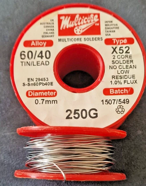 Premium 60/40 Solder Wire - 0.7mm Multicore Flux For Electronics & PCB Repair 4 thumbnail image