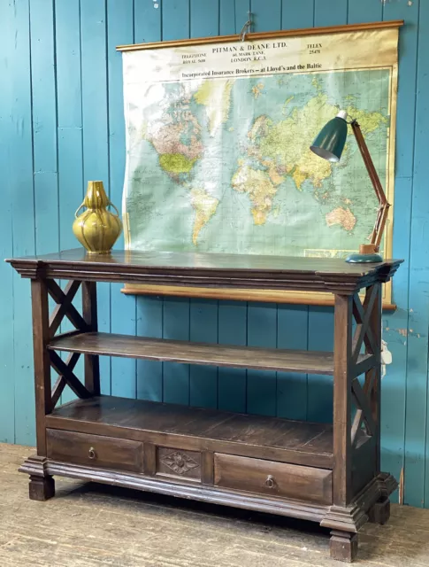 Vintage Rustic X Frame Shelves Room Divider Buffet Sideboard Bookcase DELIVERY