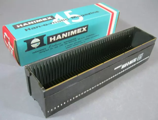 Vintage/retro 60s Hanimex Han-O-Matic 35mm slide magazine-45 slide capacity