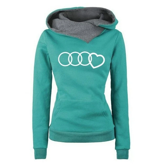 Women Heart Printed Hoodie Sweatshirt 2019 New Autumn Winter Streetwear Hip Hop