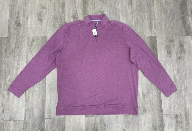 Johnnie-O Vaughn Purple Striped 1/4 Zip Pullover Sweater Golf Men's XXL NWT