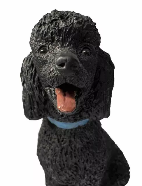 Black Poodle Sandiresin Figurine Unique Felt Bottom Realistic