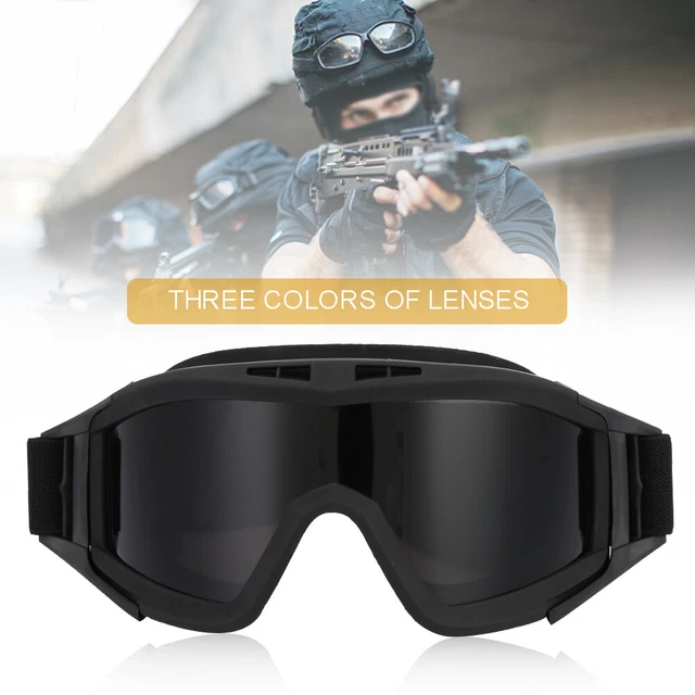 Goggles Airsoft Paintball Ski AntiDust AntiFog Eye Protection Glasses(bla UK AUS