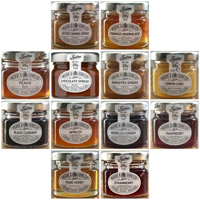 TIPTREE 48 x MIXED MINIATURE JAMS,CURDS,SPREADS,HONEY 12 FLAVOURS 4 OF EACH