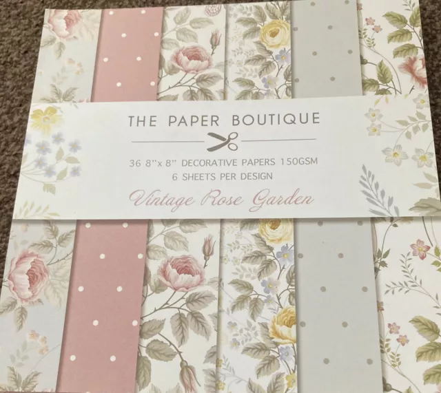 Paper boutique paper 8 X 8 Vintage Rose Garden Paper Pad