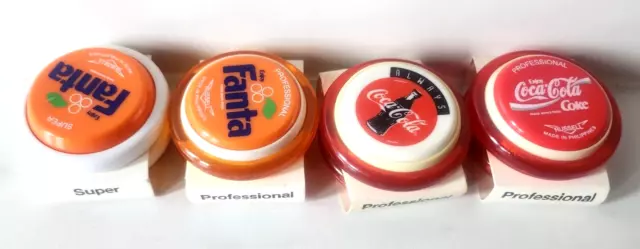 4 pieces Coca Cola YOYO FANTA PROFESSIONAL & SUPER YOYO MADE IN PHILIPPINES NEW