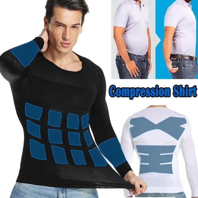 MENS COMPRESSION SHIRT Slimming Body Shaper Vest Tummy Control