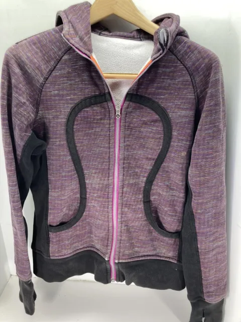 LULULEMON HOODIE DISTRESSED GRAY LIME GREEN SIZE 10 $28.95 - PicClick