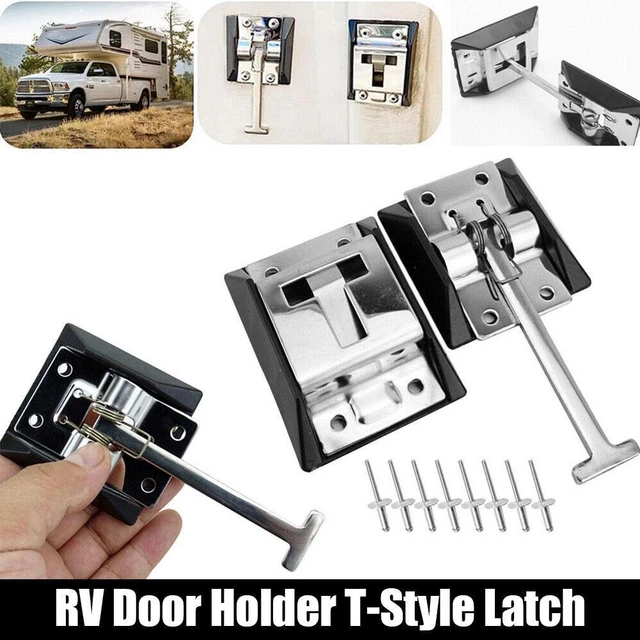 RV DOOR HOLDER Latch Camper Trailer Stainless Steel With Rivets Entry ...
