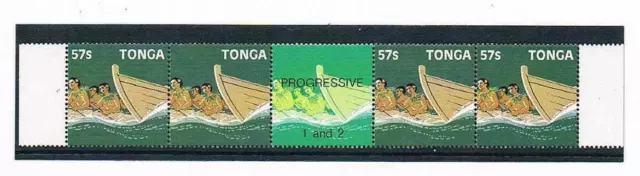 Tonga - Major CM Fehler " Von 1987 Streifen 4 Mit Zoll Weggelassen 57s Wert " -