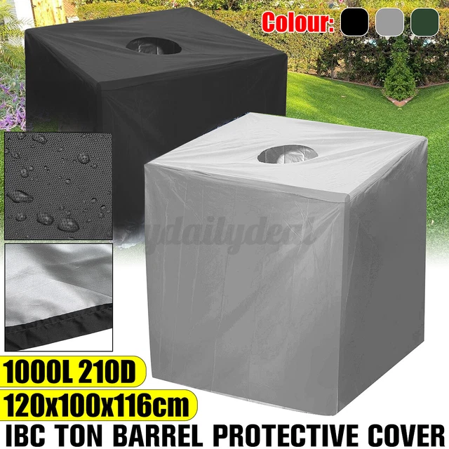 Bâche De Protection Pour Cuve IBC 1000L - Anti-UV Et Anti-Poussière - 116x100x120cm - Gris - Pour Récupérateur Eau