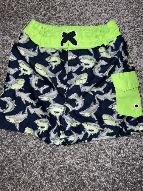 Mick and Mack boys size 2T shark swimming trunks