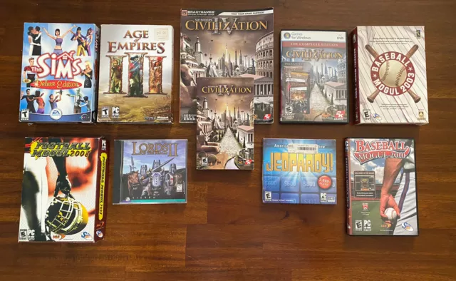 PC Game Lot x8 Games (Civilization IV, Age of Empires III & 6 More!)