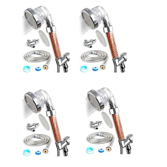 4X Cabezal de ducha mineral hocruck con, mano desmontable, ahorro de agua D M3H8