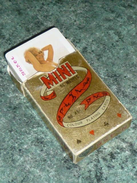 Ancien Jeu De 54 Cartes Erotiques Format Mini De Poche Pin Up Vintage 1950 Boite