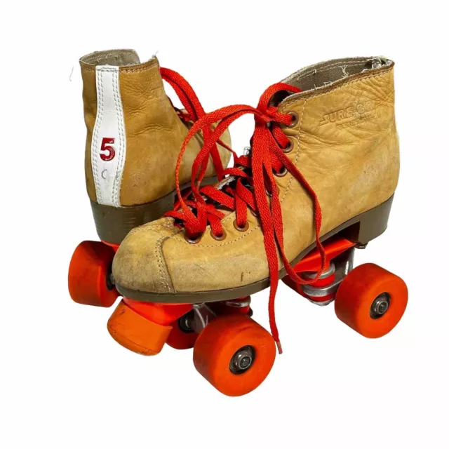 Sure-Grip Rental Roller Skates Size 5 Tan Leather