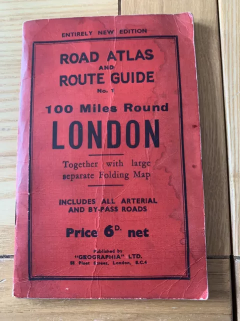 Geographia "100 Miles Round" LONDON Road Atlas & Route Guide No.1
