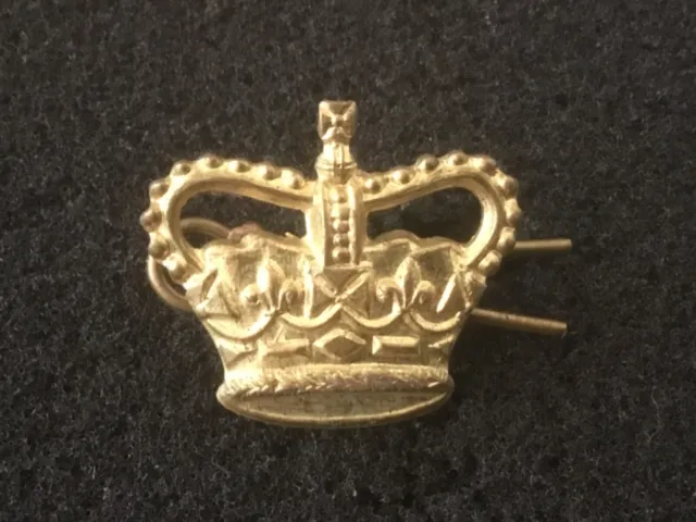 British Army Brass Infantry Officers Major Crown with Lug & Split Pin