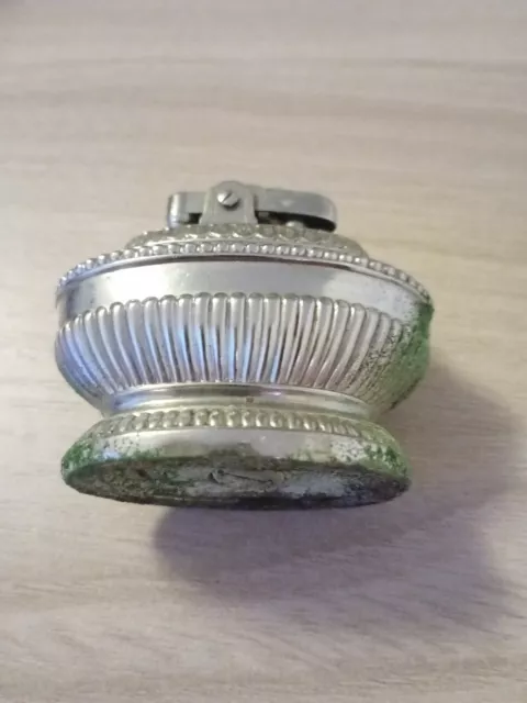 Ronson-Accendino Da Tavolo-Con Stoppino-A Benzina- Vintage-In Metallo-Usato