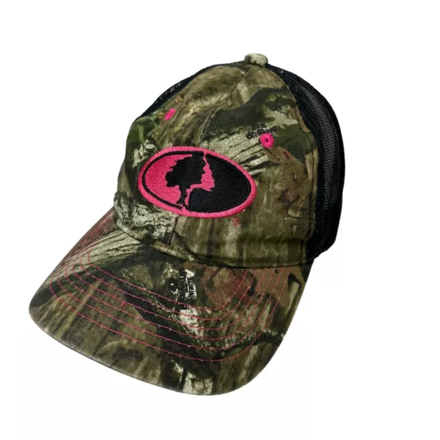 Mossy Oak Trucker Hat Cap Camo Pink Black Mesh Back Camouflage Strapback