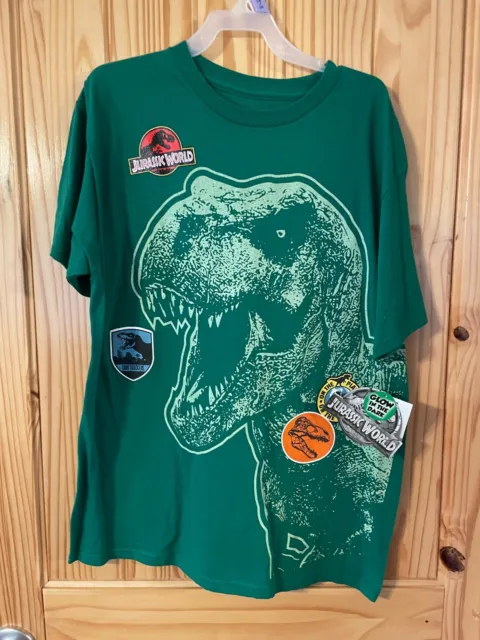 Jurassic World Boys Green Glow in the Dark T-Shirt ~ Boys Sz. - XL 14-16