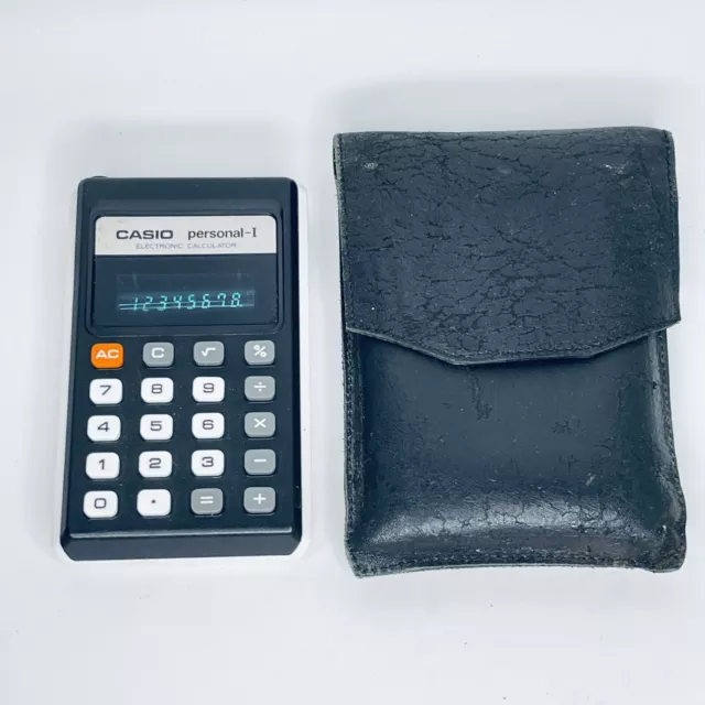 Casio Personal-I H802 Made In Japan Calculator 1976 with Case Fully Working.