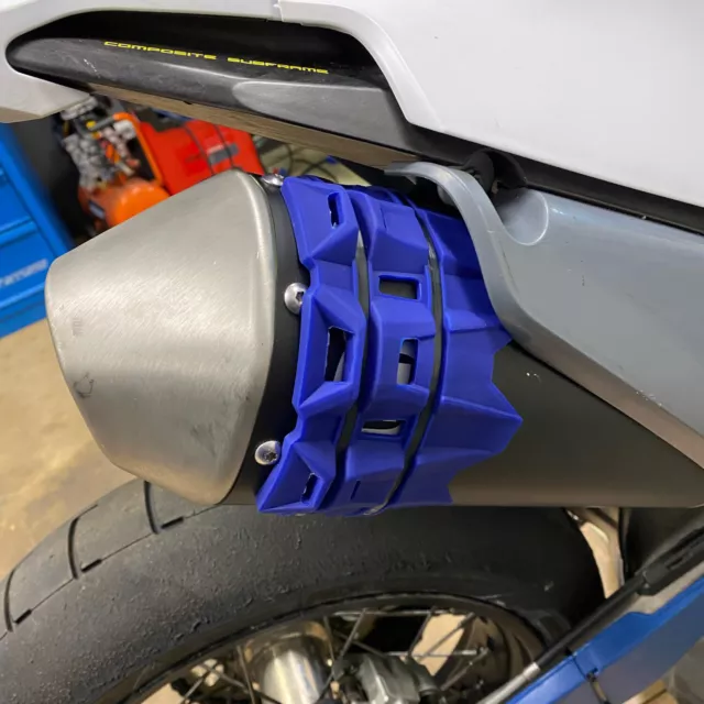 Motorcycle Exhaust Tail Pipe Muffler Shield Protector for Honda Yamaha Blue