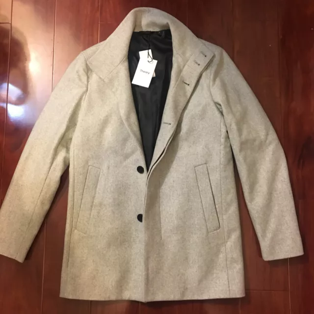 THEORY MEN CHRISTOPHER OP Houndstooth Wool Blend Peacoat BLK BL SZ