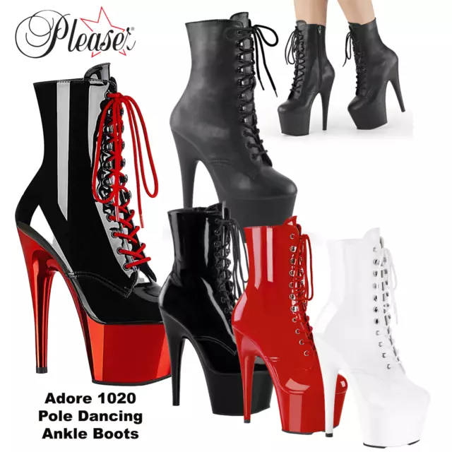 Pleaser Adore 1020 7 Inch High Heel Platform Pole Dancing Ankle Boots