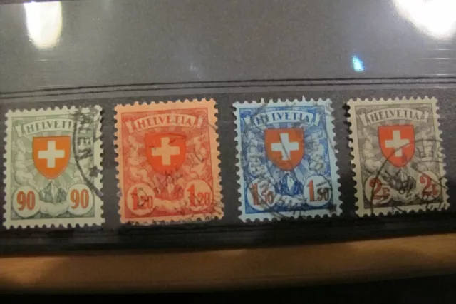 Schweiz, Mi.-Nr. 194-197, Wappen 1924 gestempelt