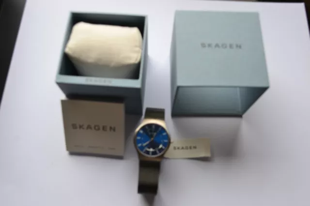 Herrenuhr, Skagen, Slim, ultra flach, Edelstahl, Titan, 233XLTTN