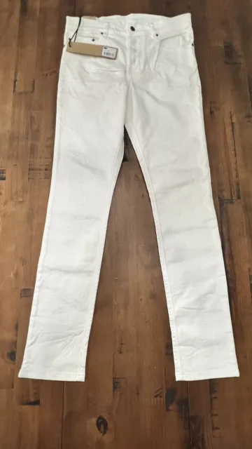 Ksubi Mens Chitch White Longer Rise Tapered Leg Jeans 32/30